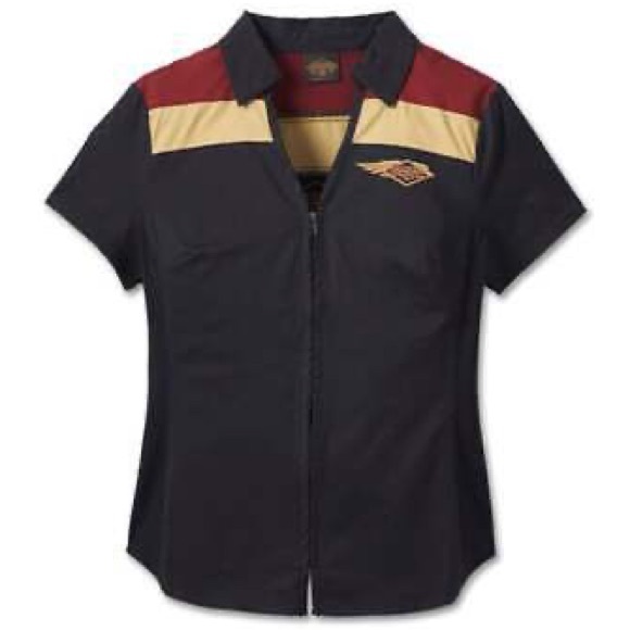 Harley-Davidson 1W Top 120th Anniversary Elemental Zip Front Color Block NWT - Picture 7 of 10